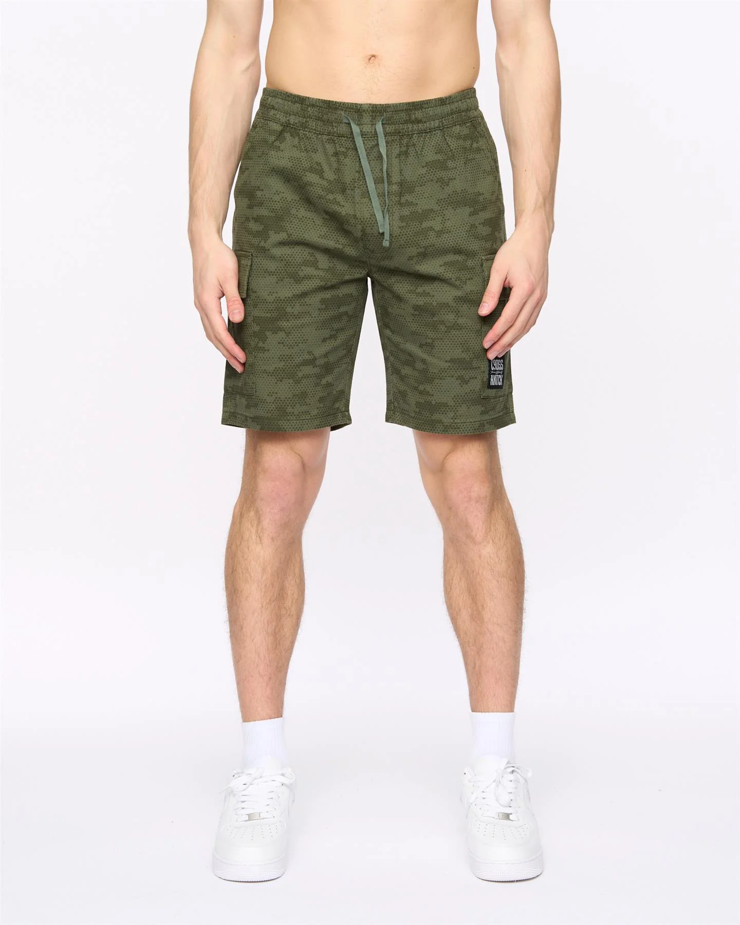 Janscore Elastic Waist Cargo Shorts Deep Olive