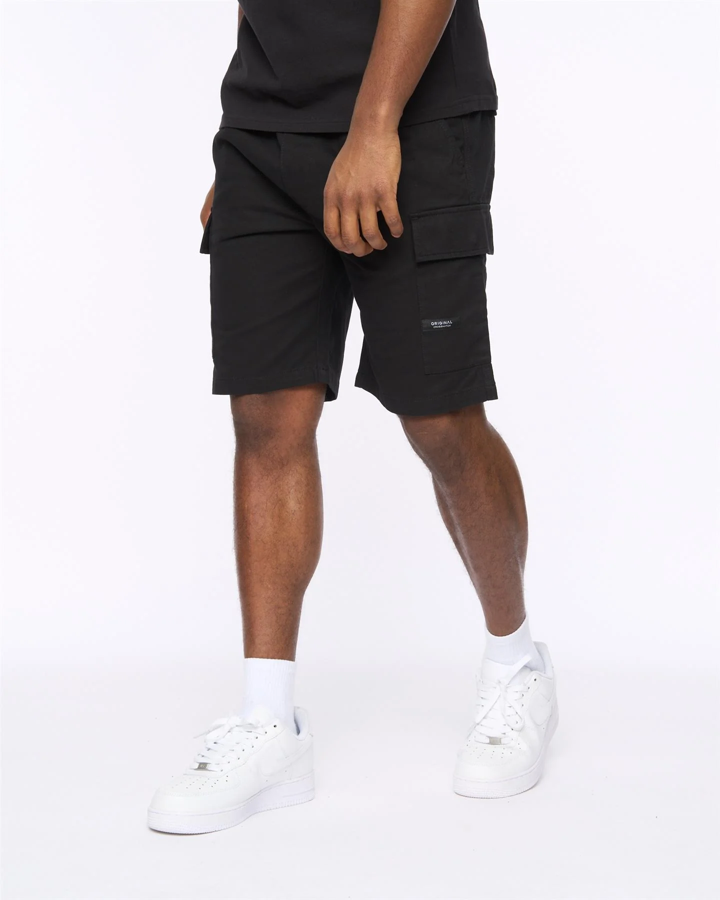 Utilate Elastic Waist Cargo Shorts Black