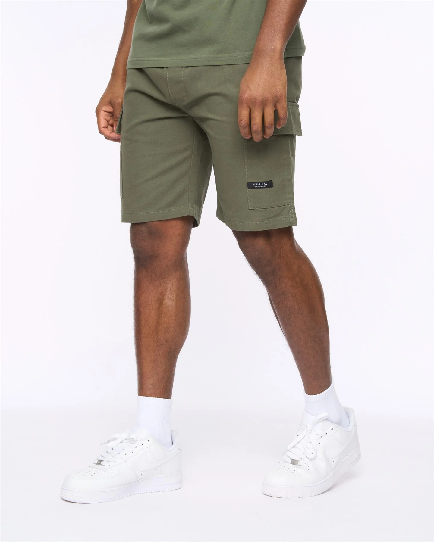 Utilate Elastic Waist Cargo Shorts Thyme